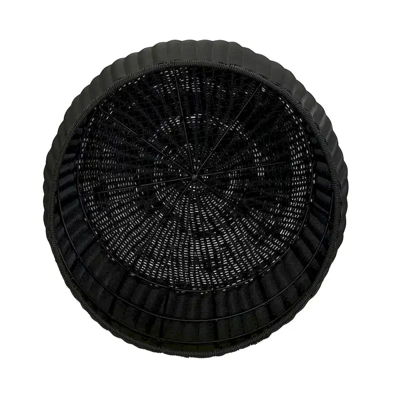 Handwoven Resin Barrel Side Table Storage Container