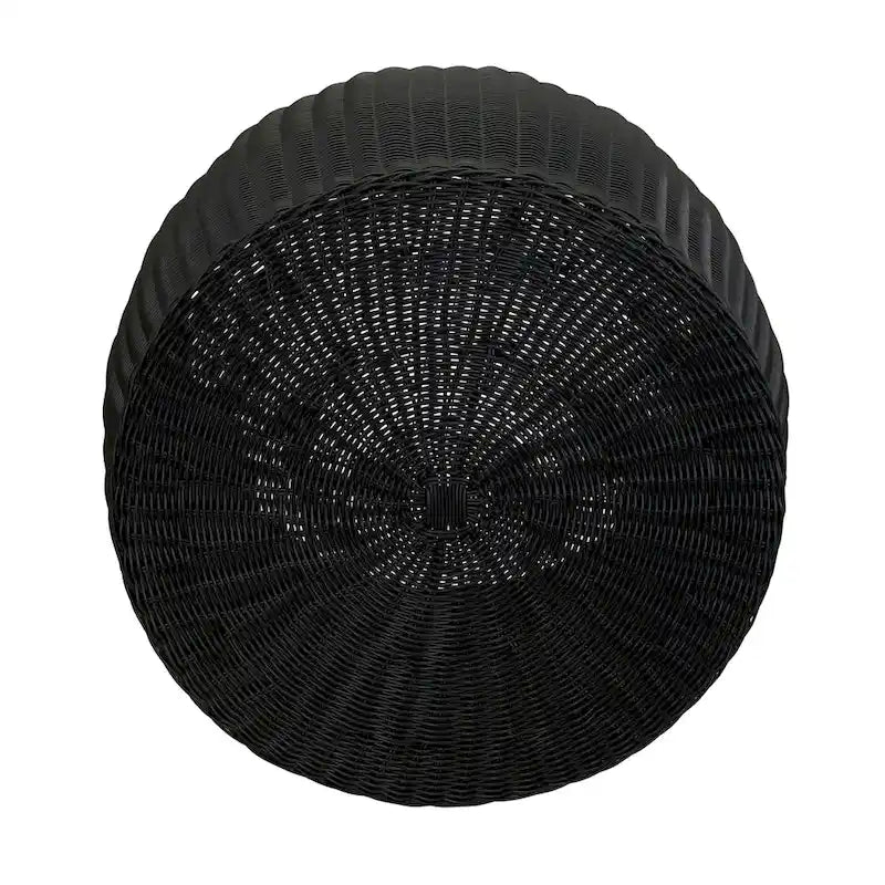 Handwoven Resin Barrel Side Table Storage Container