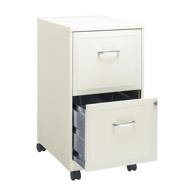 Pearl White 2-Drawer Mobile File Cabinet