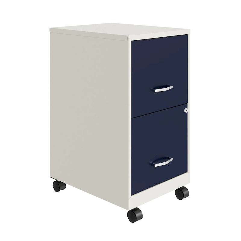 Pearl White 2-Drawer Mobile File Cabinet