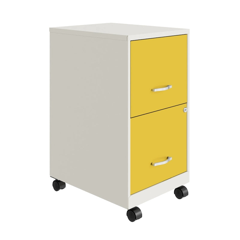 Pearl White 2-Drawer Mobile File Cabinet