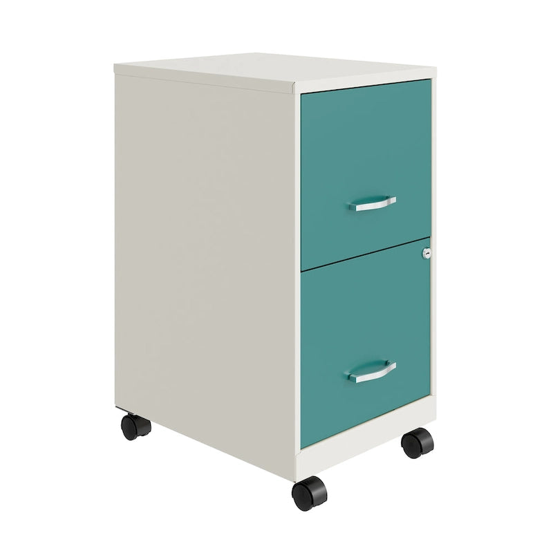 Pearl White 2-Drawer Mobile File Cabinet