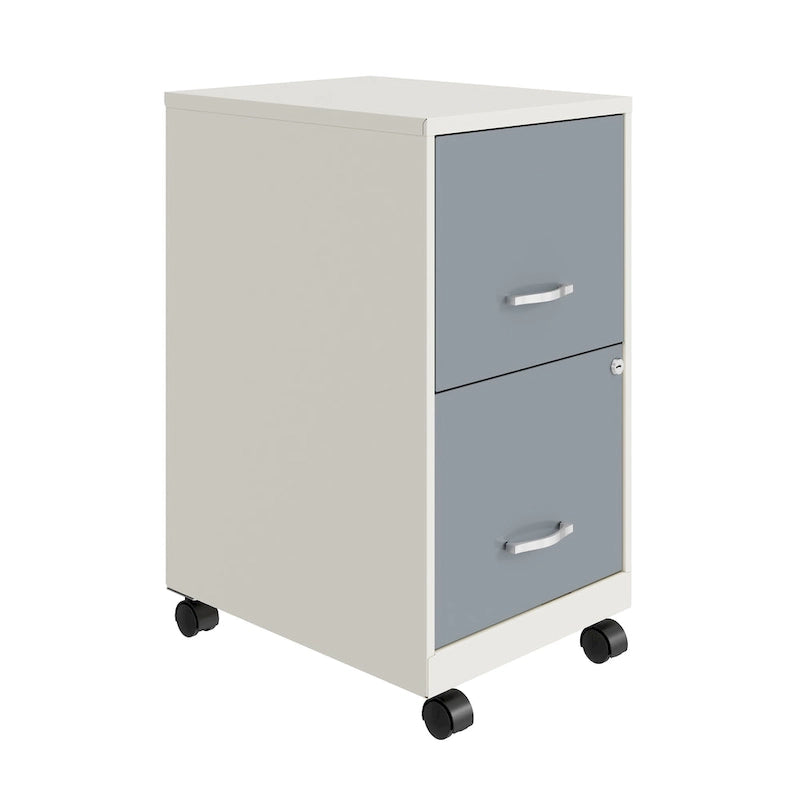 Pearl White 2-Drawer Mobile File Cabinet