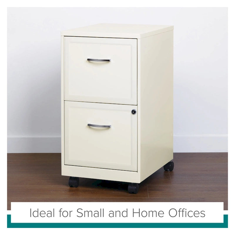 Pearl White 2-Drawer Mobile File Cabinet