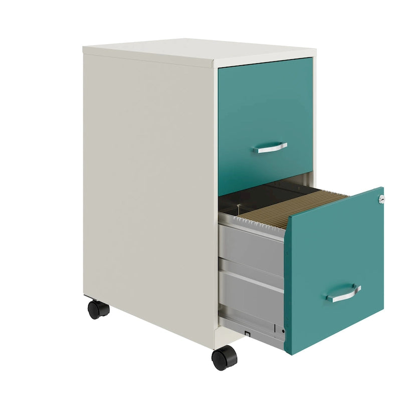 Pearl White 2-Drawer Mobile File Cabinet