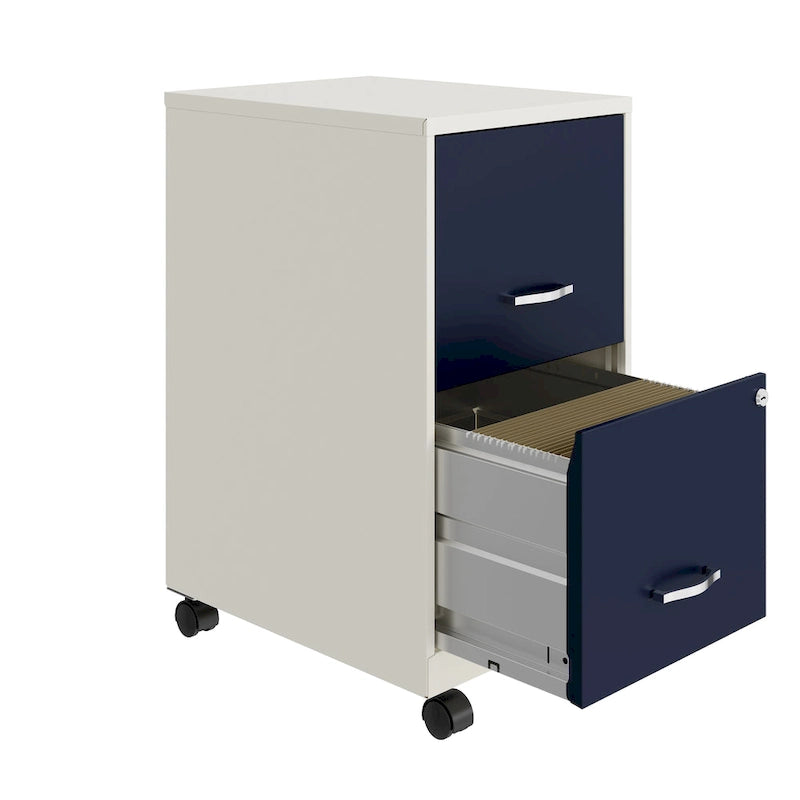 Pearl White 2-Drawer Mobile File Cabinet