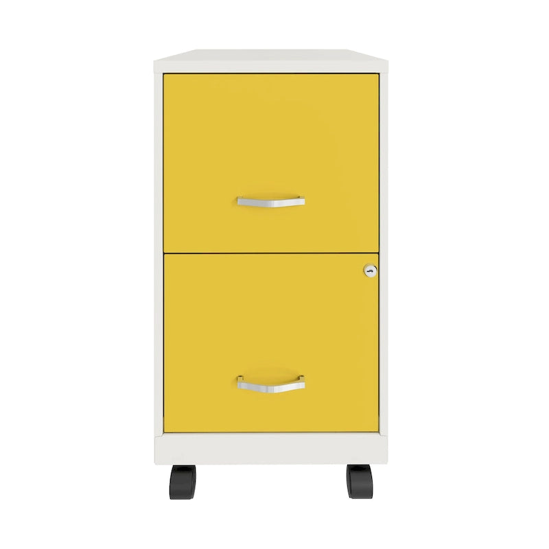 Pearl White 2-Drawer Mobile File Cabinet