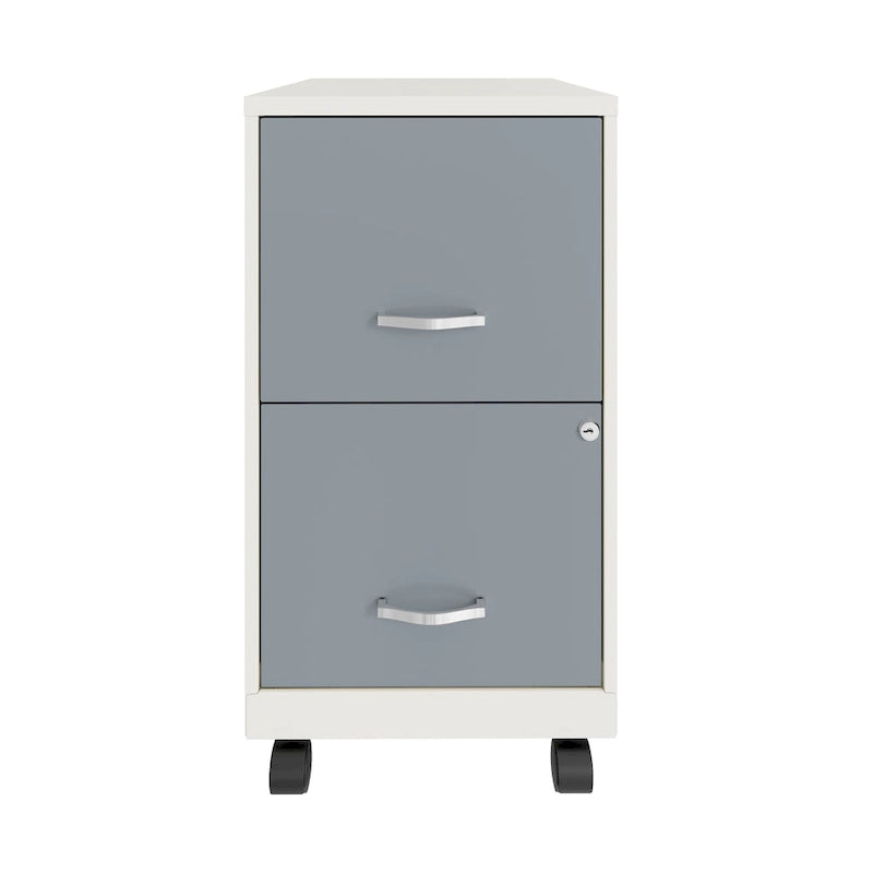 Pearl White 2-Drawer Mobile File Cabinet