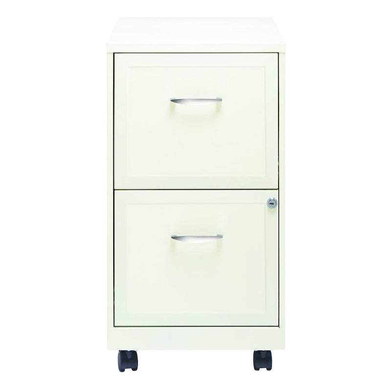 Pearl White 2-Drawer Mobile File Cabinet