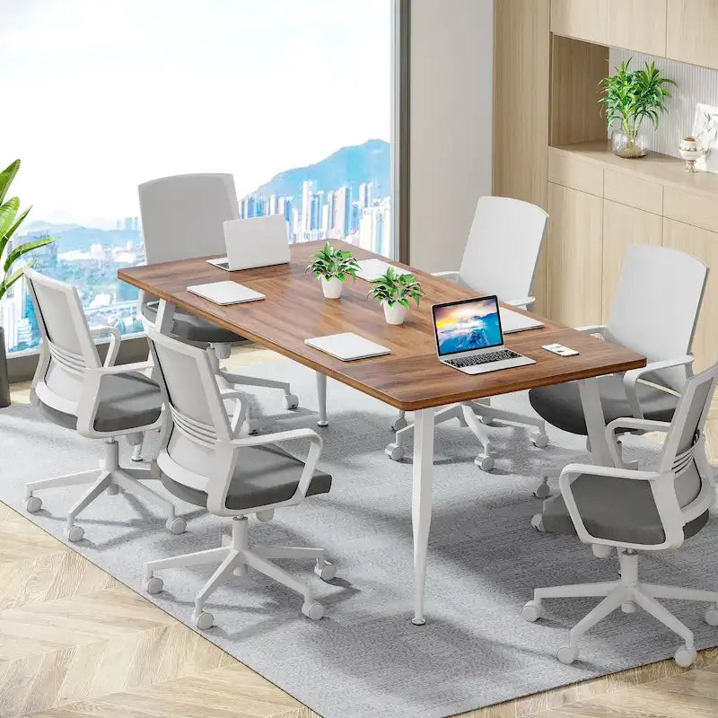 Grande table de conférence moderne de 1,80 m pour salle de réunion