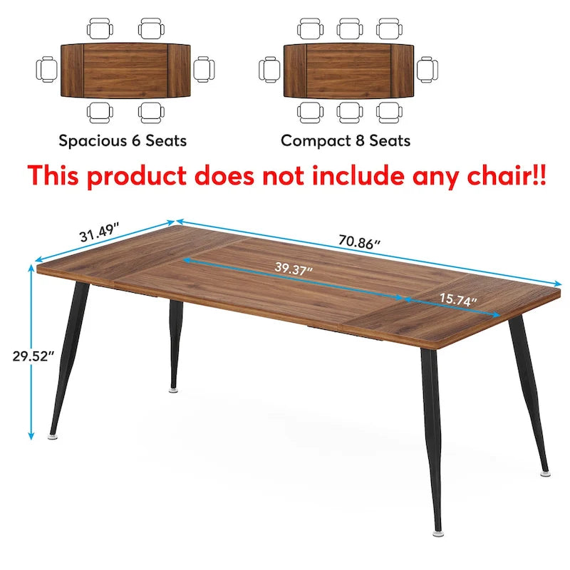 6FT Large Modern Conference Table for Meeting Room
