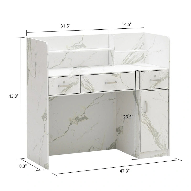 47.2 Reception Desk Counter Lockable Storage Reception Table Working