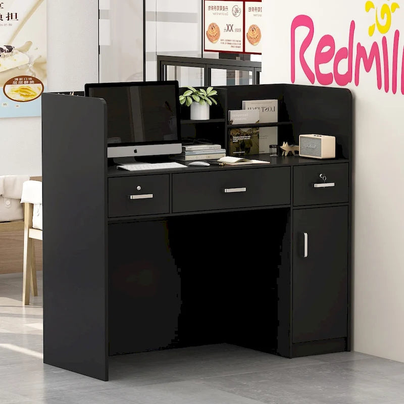 47.2 Reception Desk Counter Lockable Storage Reception Table Working