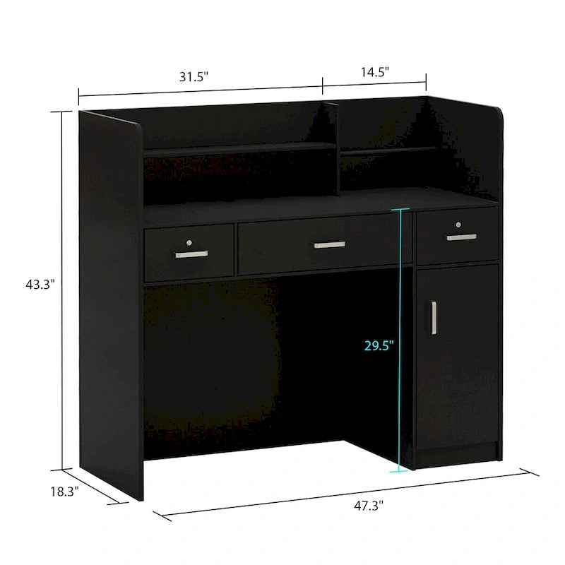 47.2 Reception Desk Counter Lockable Storage Reception Table Working