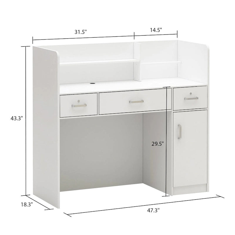 47.2 Reception Desk Counter Lockable Storage Reception Table Working