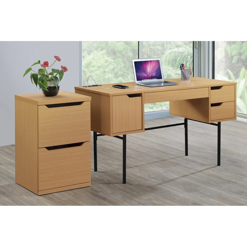 2-Drawer Vertical File Cabinet - Scandinavian Style