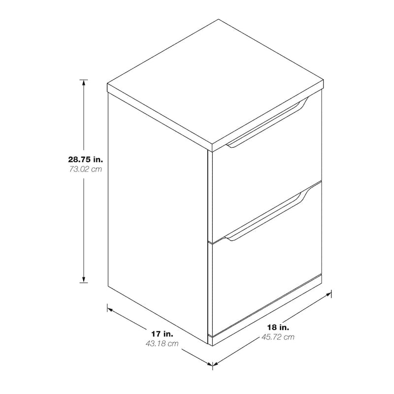 2-Drawer Vertical File Cabinet - Scandinavian Style