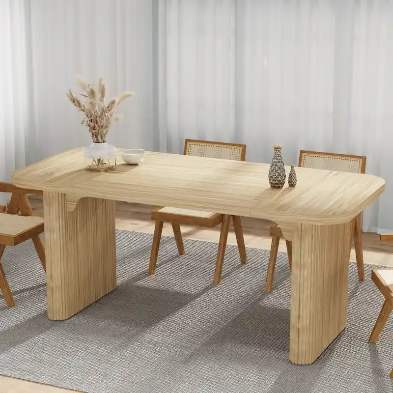 62-inch Rectangular Dining Table for 4-6, Modern Simple Kitchen Dinner Tables for Dining Room