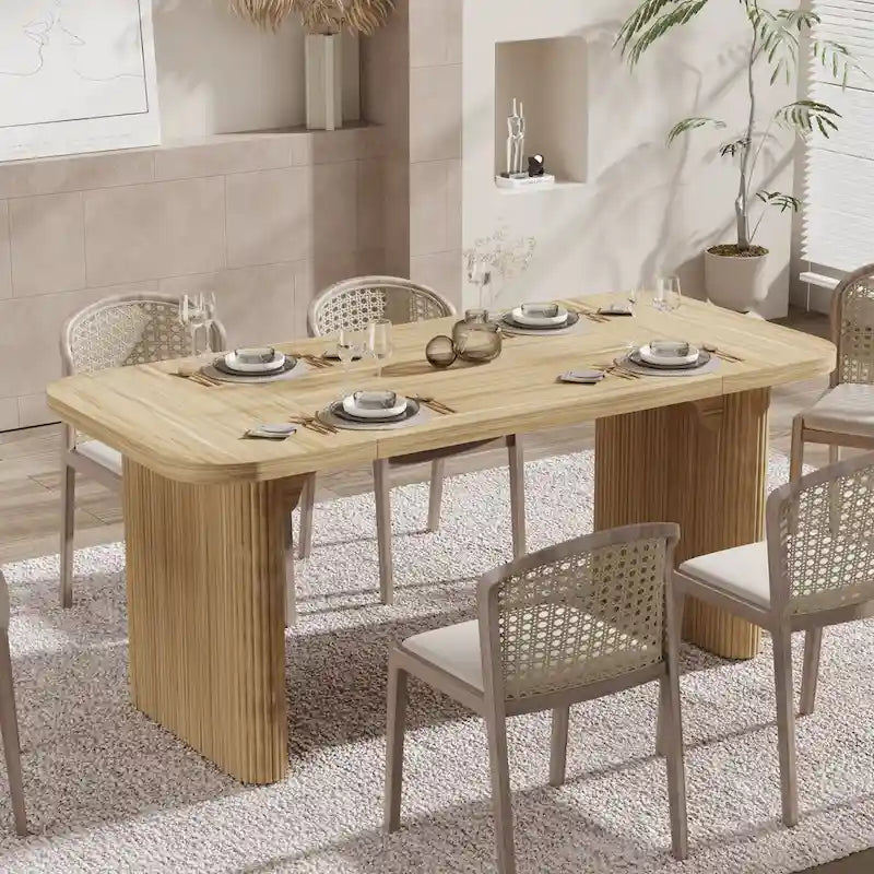 62-inch Rectangular Dining Table for 4-6, Modern Simple Kitchen Dinner Tables for Dining Room