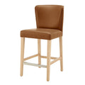 Faux Leather Counter Stool with Wing Back Profile