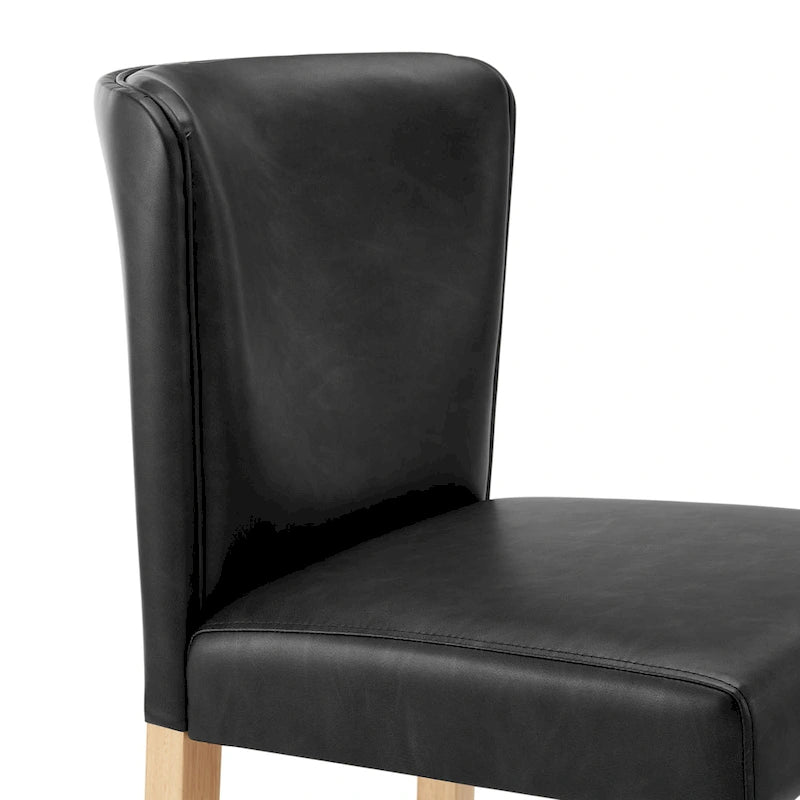 Faux Leather Counter Stool with Wing Back Profile