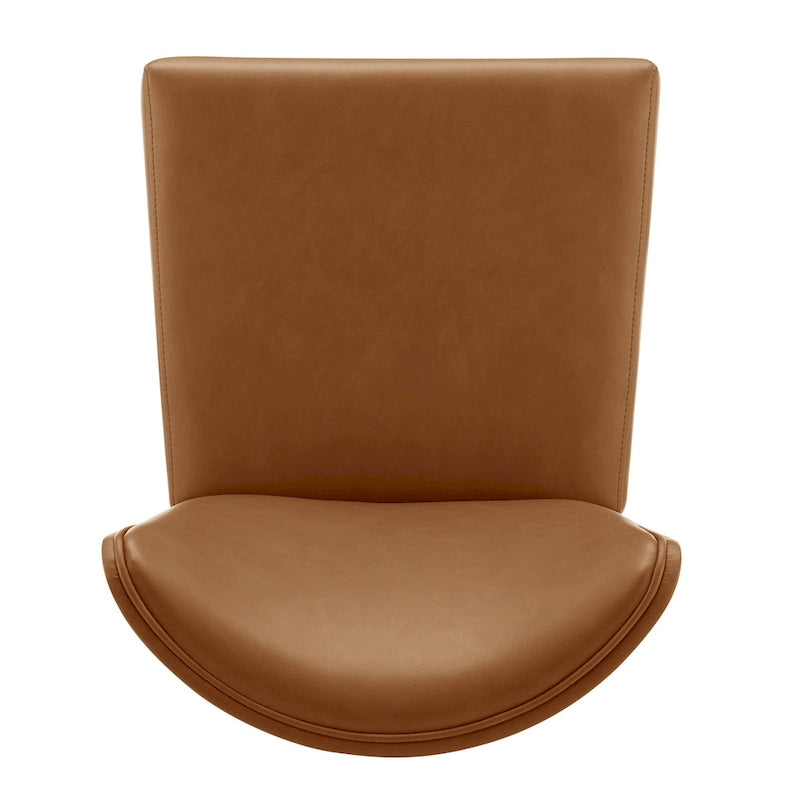 Faux Leather Counter Stool with Wing Back Profile