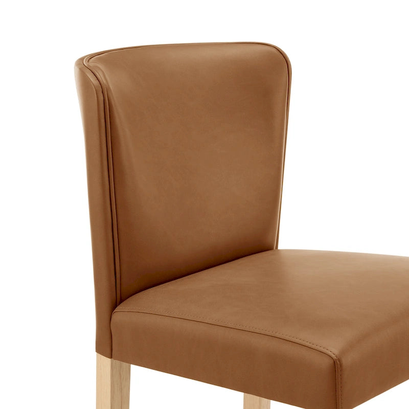 Faux Leather Counter Stool with Wing Back Profile