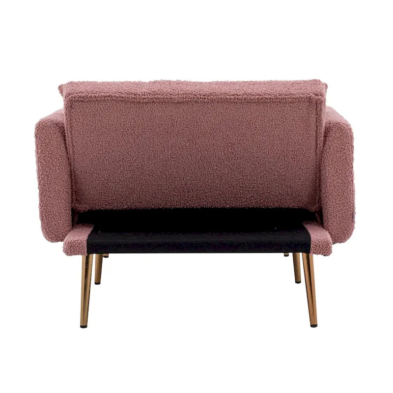 62-inch Modern Teddy Fabric Convertible Chaise Lounge Chair Bed