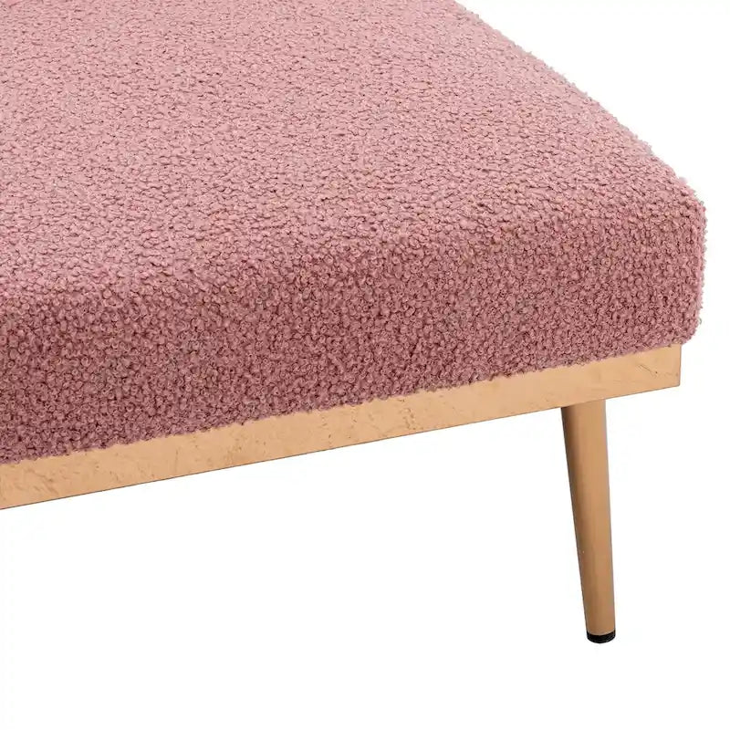 62-inch Modern Teddy Fabric Convertible Chaise Lounge Chair Bed