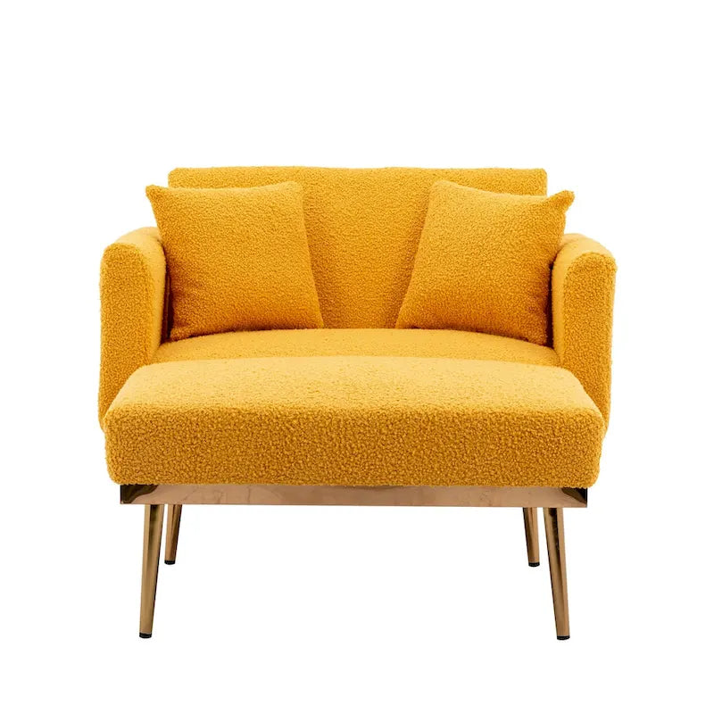 62-inch Modern Teddy Fabric Convertible Chaise Lounge Chair Bed