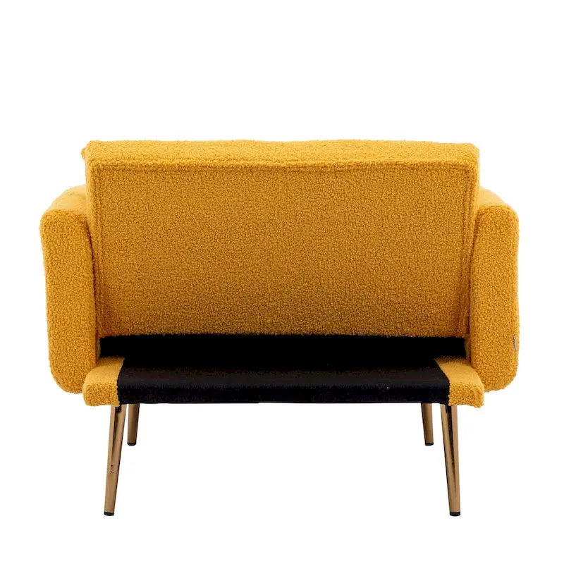 62-inch Modern Teddy Fabric Convertible Chaise Lounge Chair Bed