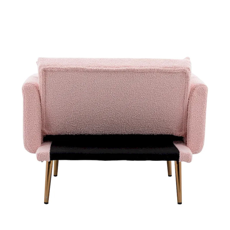 62-inch Modern Teddy Fabric Convertible Chaise Lounge Chair Bed