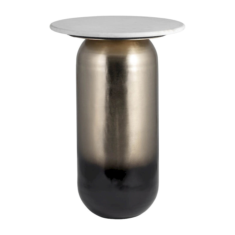 Modern Marble/Metal White and Gold Side Table - 16x16x23
