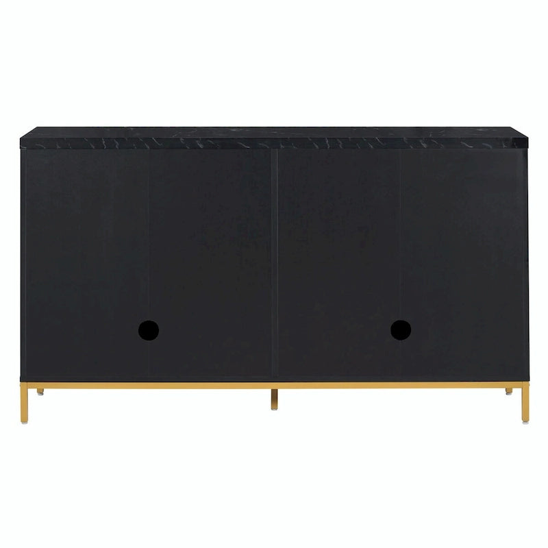 Contemporary Sideboard with Spacious Storage, Metal Handles