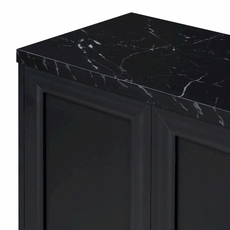 Contemporary Sideboard with Spacious Storage, Metal Handles