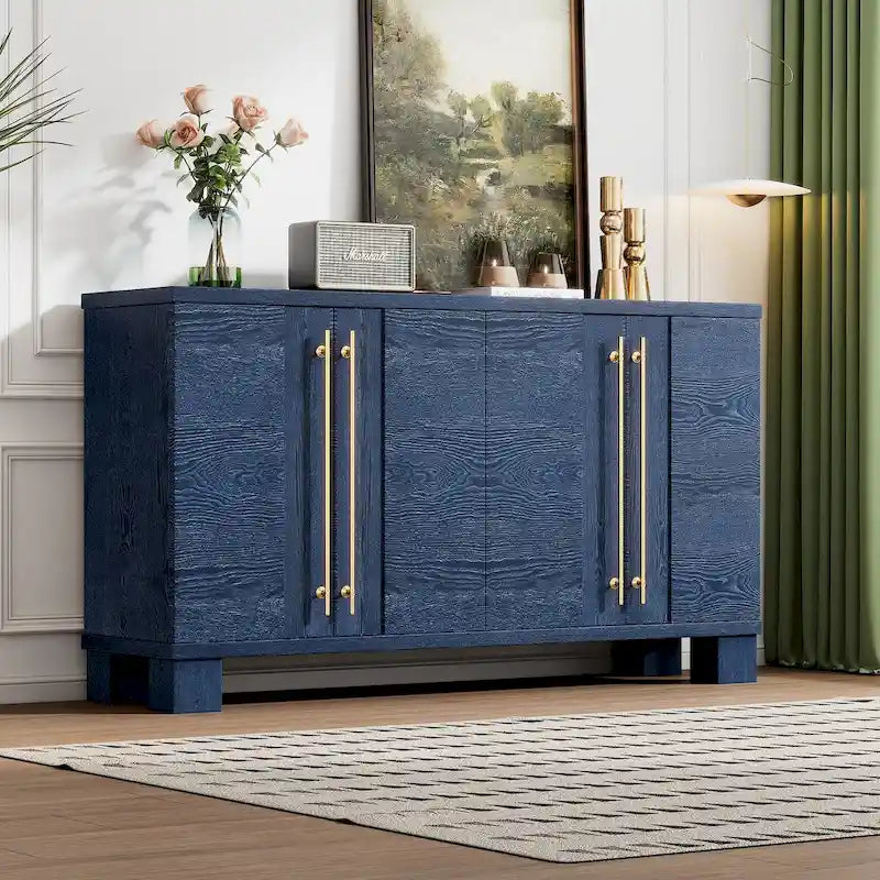 Buffet en bois de style traditionnel avec étagères réglables