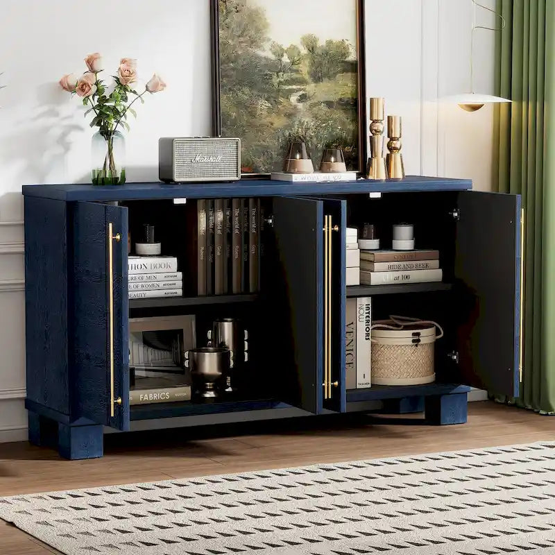 Wood Traditional Style Sideboard with Adjustable Shelves