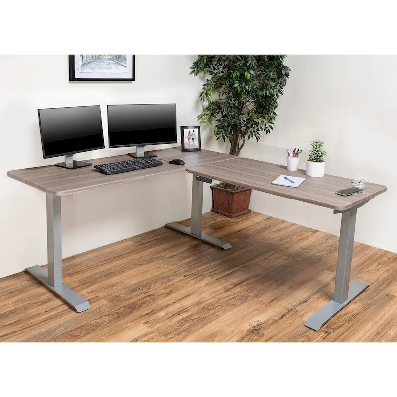 Electric Height-Adjustable L-Shape Standing Desk