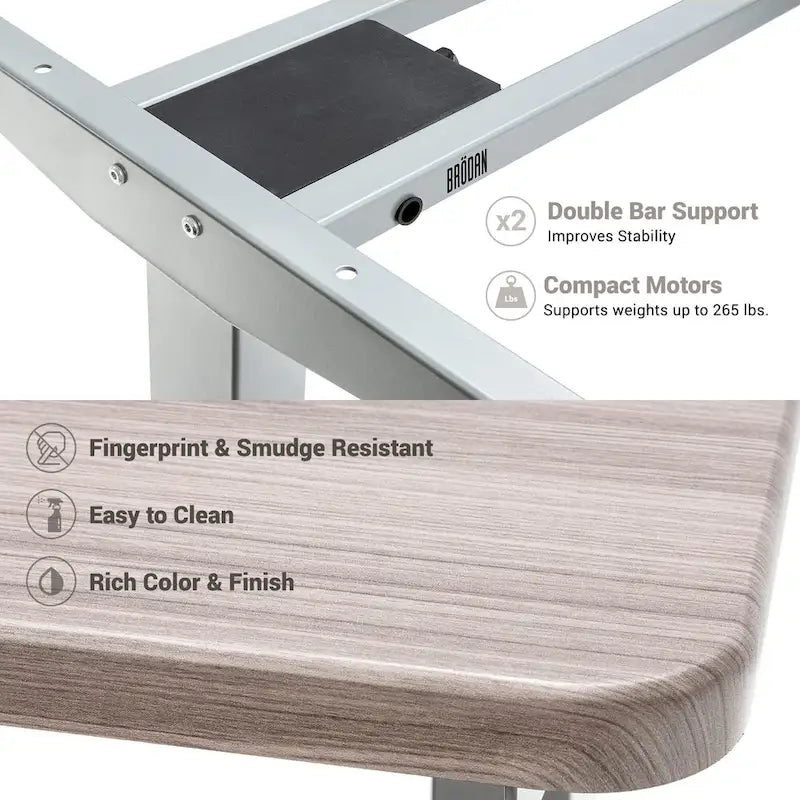 Electric Height-Adjustable L-Shape Standing Desk