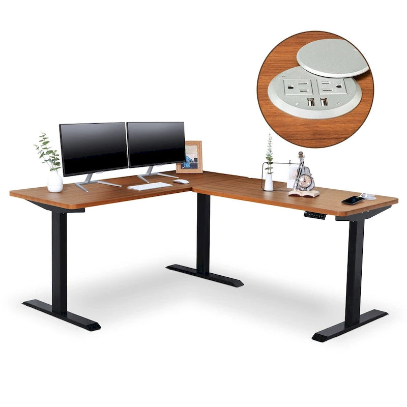 Electric Height-Adjustable L-Shape Standing Desk