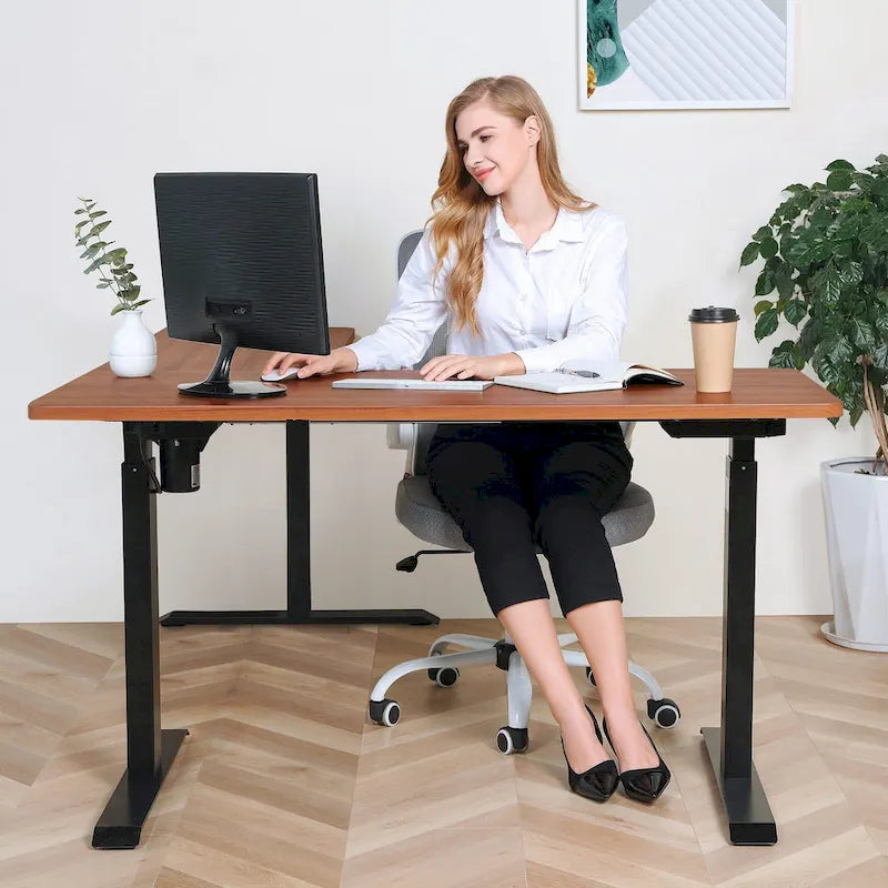 Electric Height-Adjustable L-Shape Standing Desk