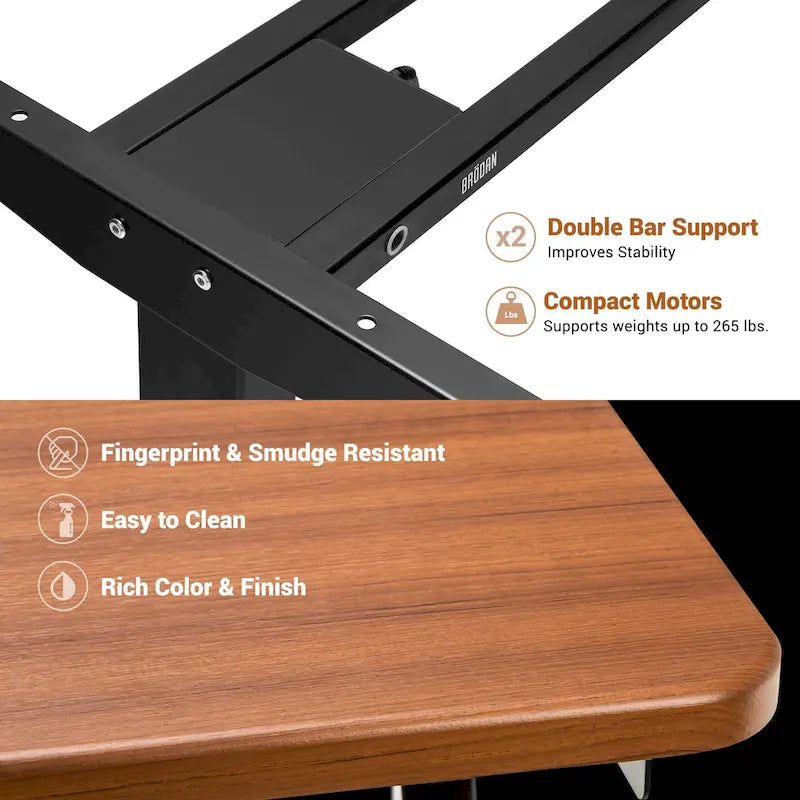 Electric Height-Adjustable L-Shape Standing Desk