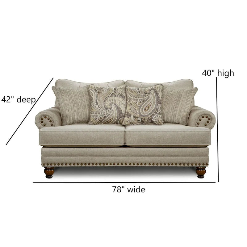 Transitional Upholstered Loveseat