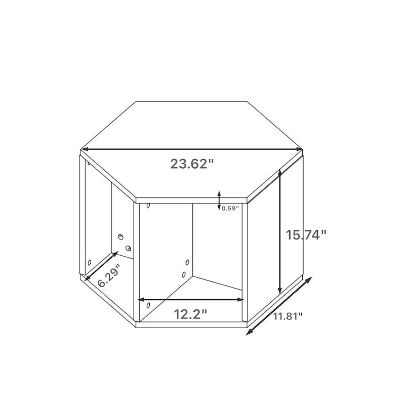Hexagonal MDF Coffee Table / Side Table / Nightstand