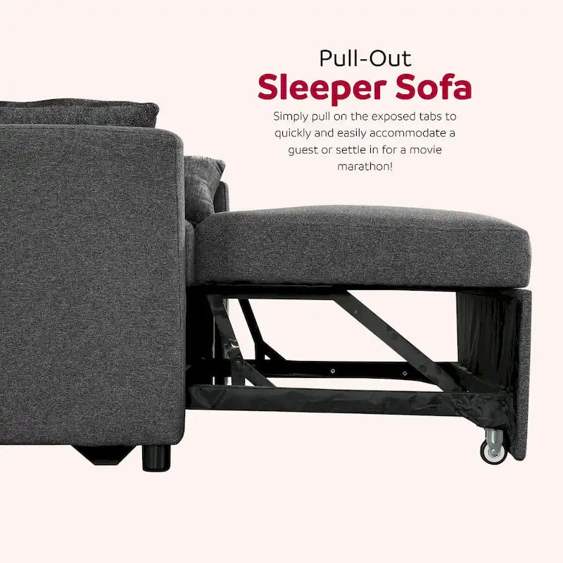 58-inch Convertible Pull Out Sleeper Sofa Bed
