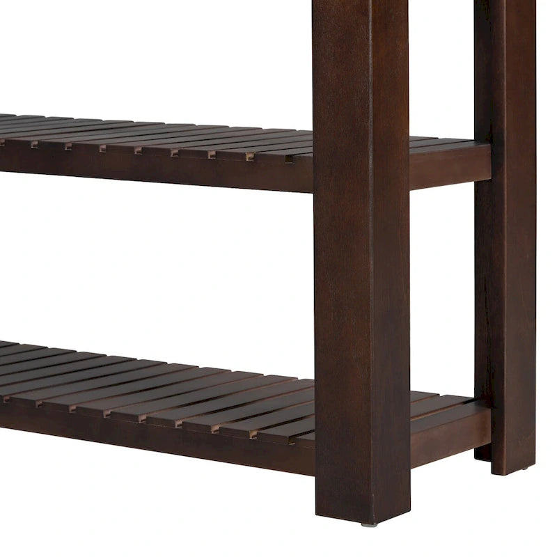 Entryway Console End Table with 4 Drawers and 2 Shelves for Hallway, Living Rooms