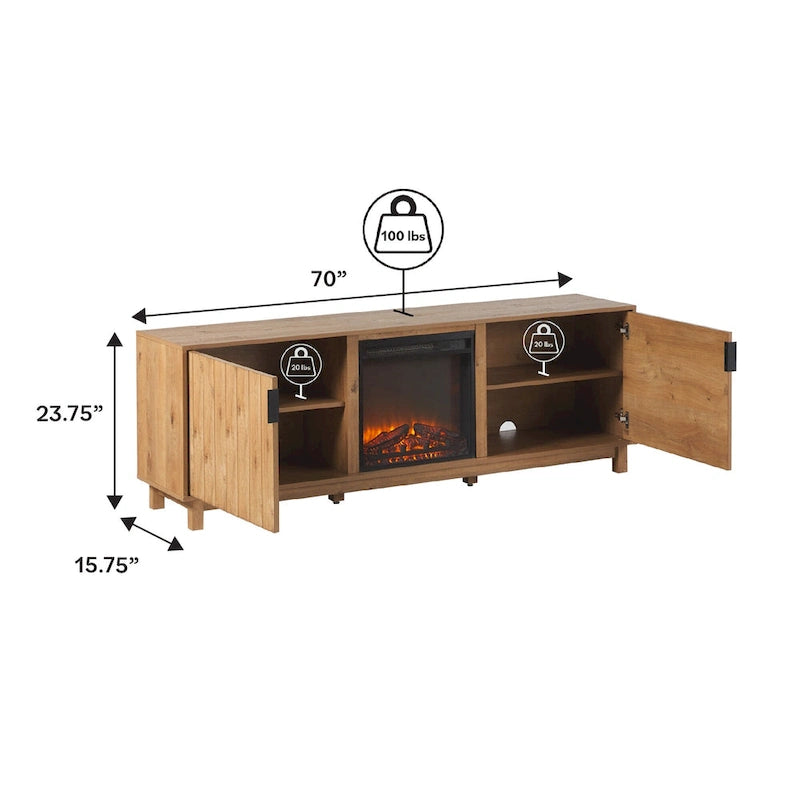 70-inch TV Stand with Electric Fireplace
