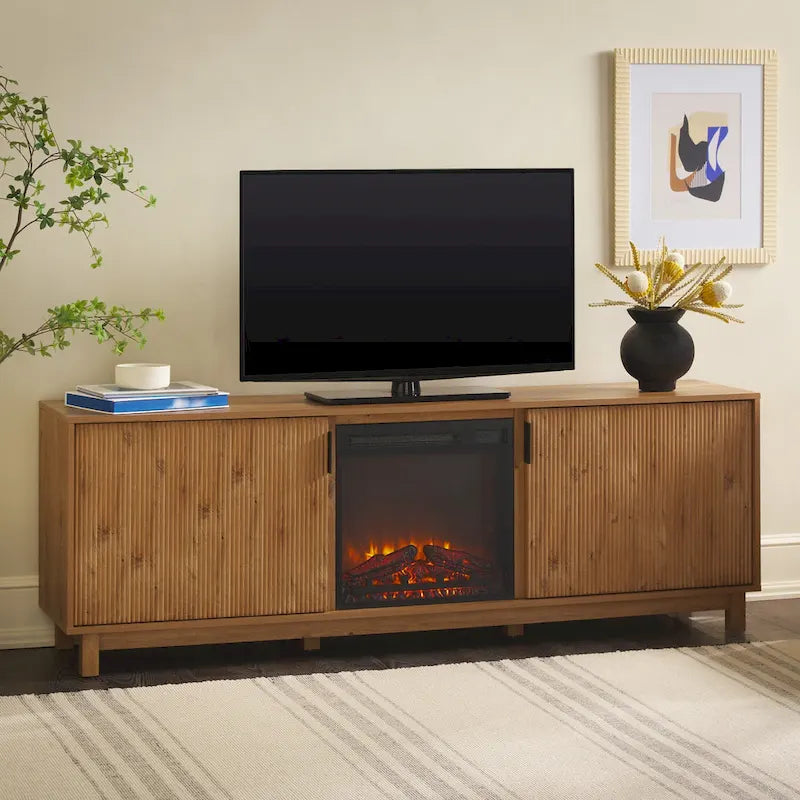 70-inch TV Stand with Electric Fireplace