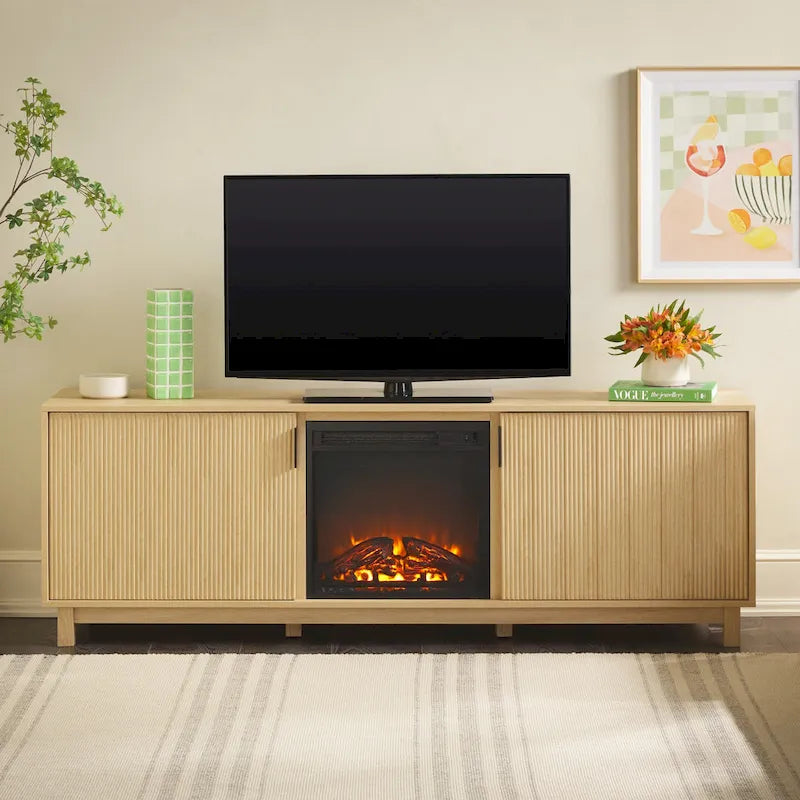 70-inch TV Stand with Electric Fireplace