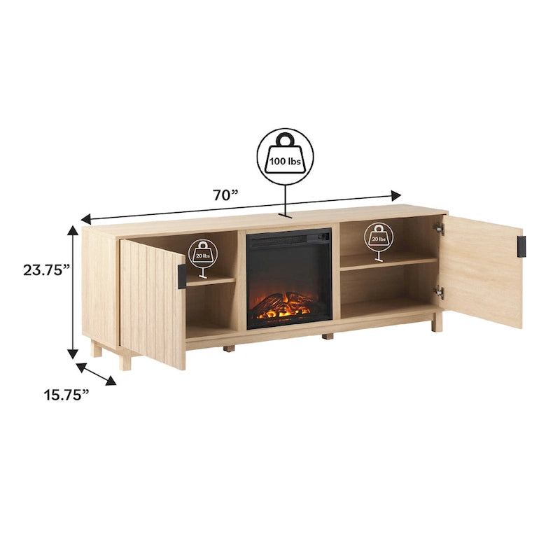 70-inch TV Stand with Electric Fireplace